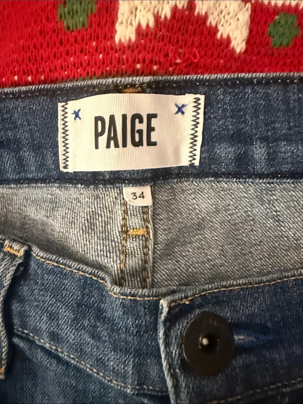 Men’s Paige Federal Blue Stretch Jeans Pants Slim Straight 34